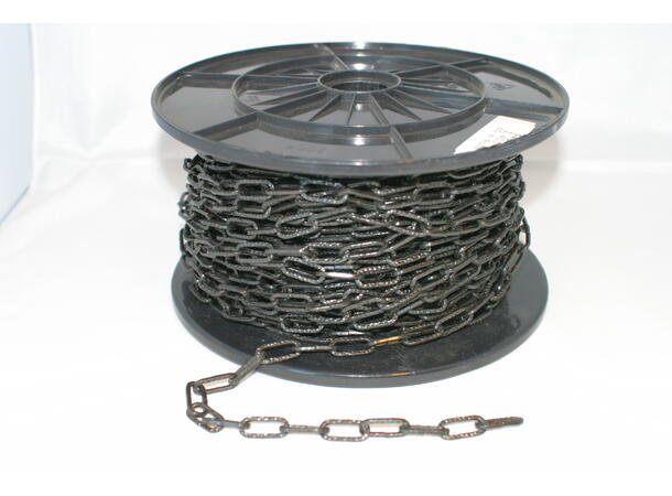 Firkantkjetting hamret - Spole Sort - 2mm - 60 meter 